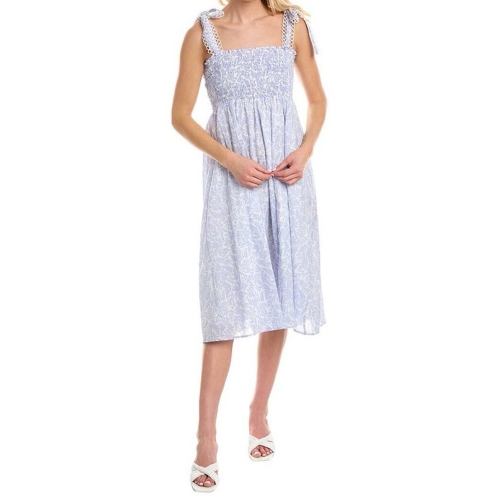 NWT O.P.T. Sonia Midi Dress Size Small Floral Print Smocked